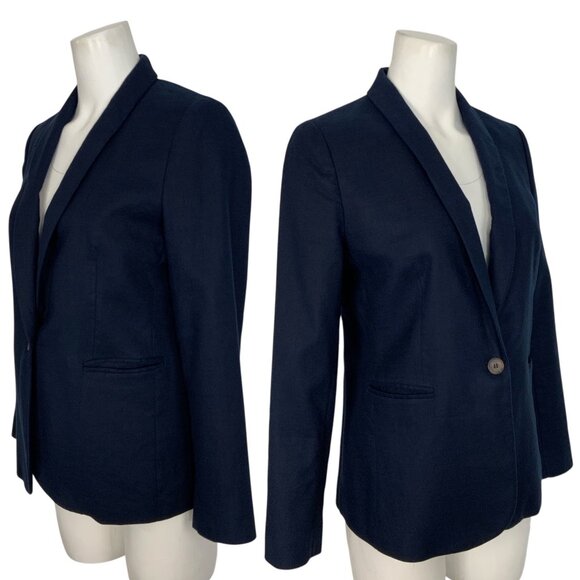 J. Crew Navy linen Jacket. - Picture 3 of 12